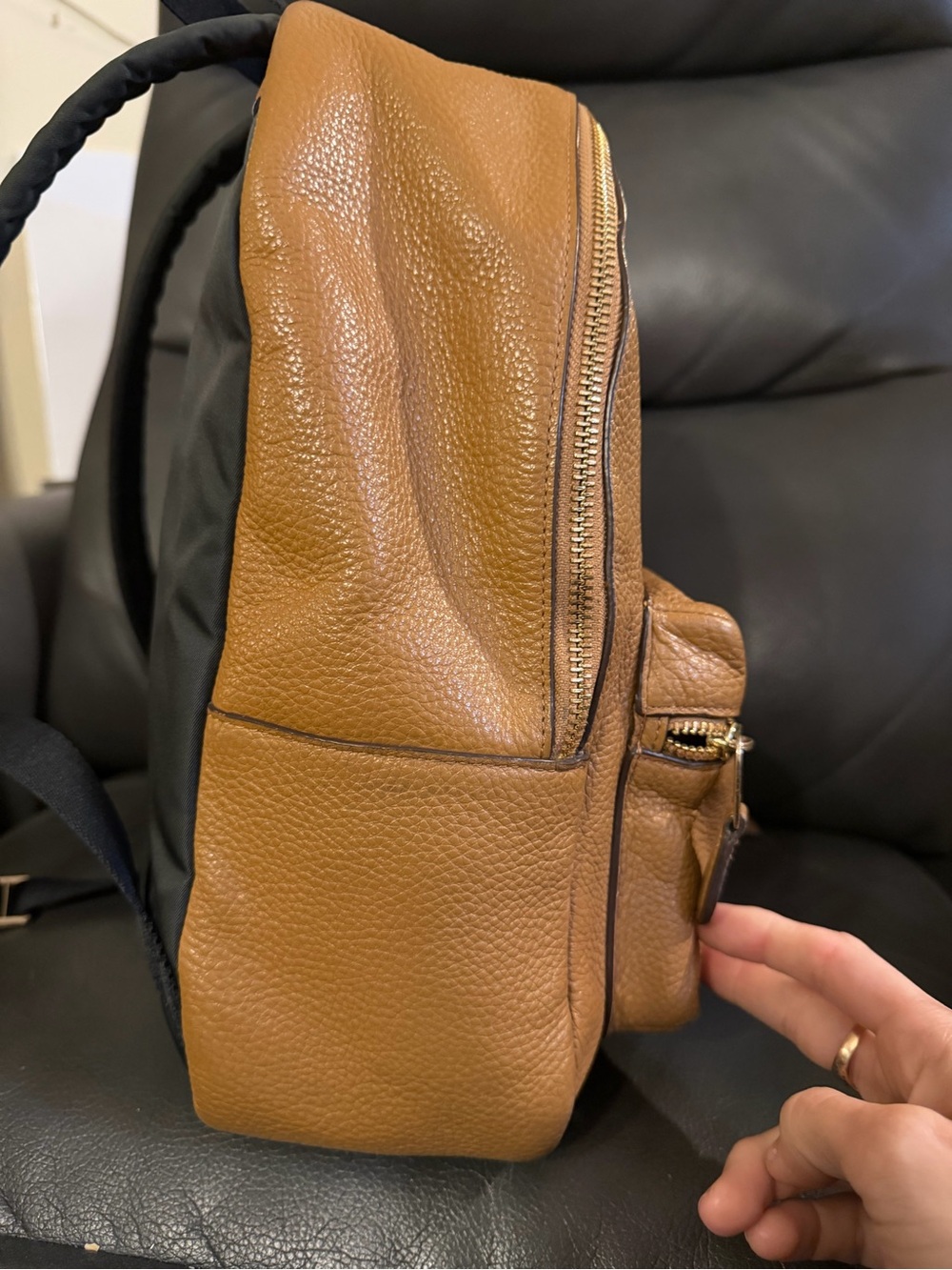 Coach Charlie Backpack Pebble in Leather F30550 Saddle Brown Size Med - Picture 3 of 12